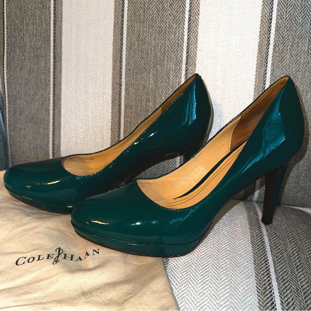 Cole Haan Green Patent Leather Heels
